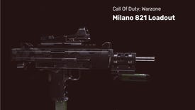 A milano 821 gun in Warzone on a black background.