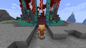 I used blocks from the new Minecraft snapshot to make a fungal horror shrine