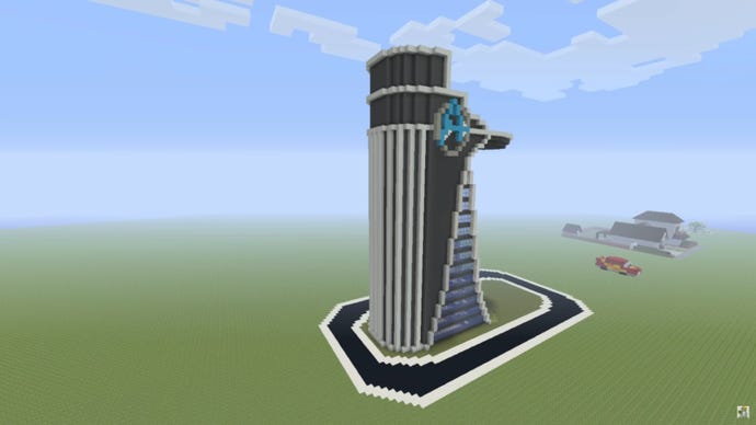 Minecraftに建てられたアベンジャーズタワー