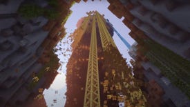Have a grand old time watching loads of scaffolding collapse in Minecraft
