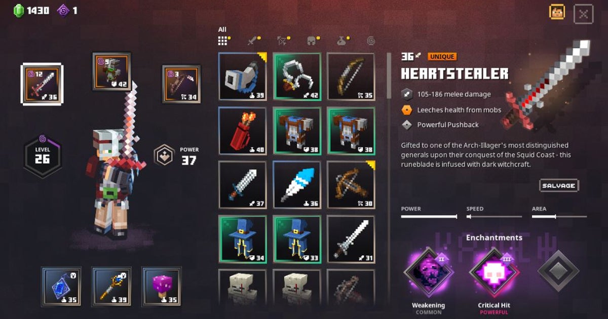 Minecraft Dungeons Best Weapons How to get legendary Unique Weapons