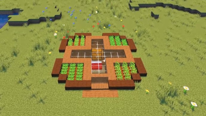 Легкий підземний будинок у Minecraft, побудований YouTuber Spudetti