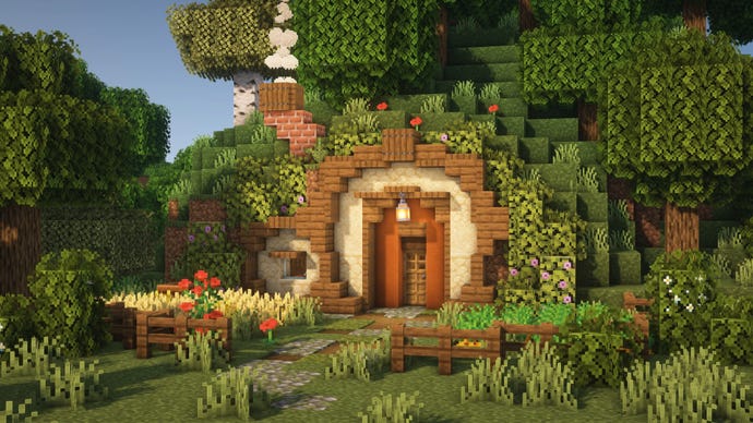 Будинок у Minecraft, натхненний хобітною дірою від лорда кілець, побудований YouTuber Goldrobin