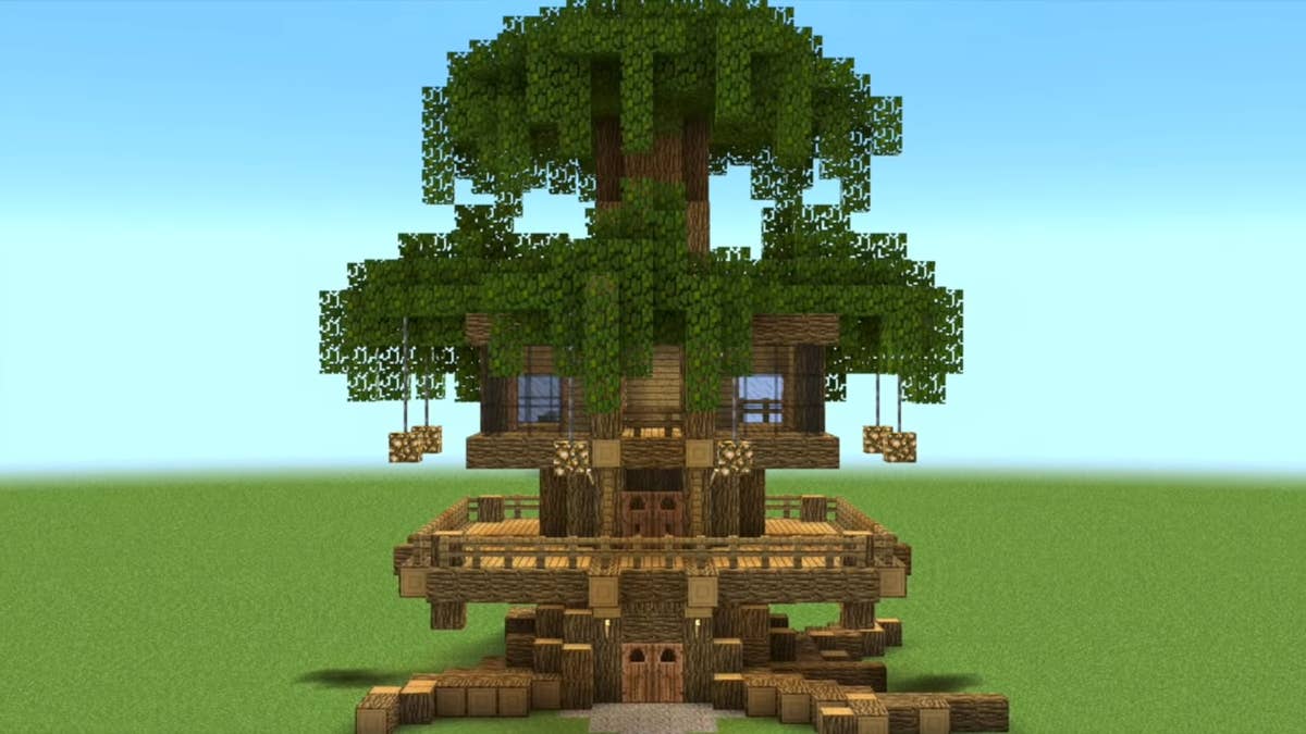 Minecraft Window Tree Design Minecraft Tree House Designs