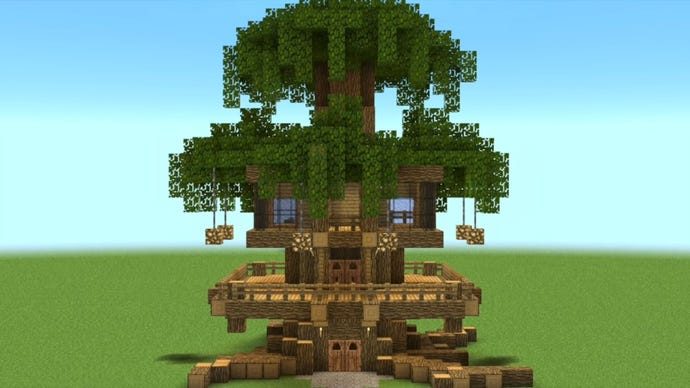 Великий будинок дерев у Minecraft, побудований YouTuber Shock Frost