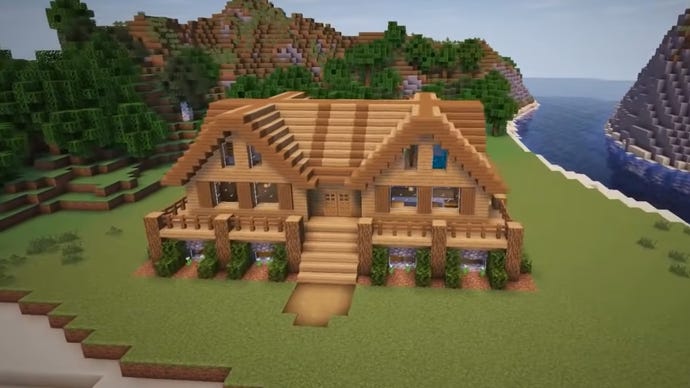 Дерев’яна каюта в Minecraft, побудована YouTuber Greg