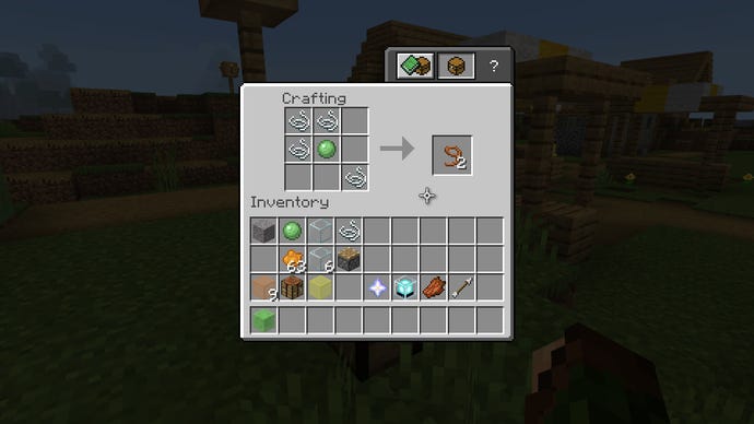 Minecraft making a lead using a slimeball and string