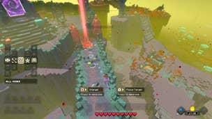 A group of mobs attacking a Piglin gate in Minecraft Legends