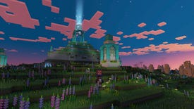 A pretty palace in a Minecraft Legends screenshot.