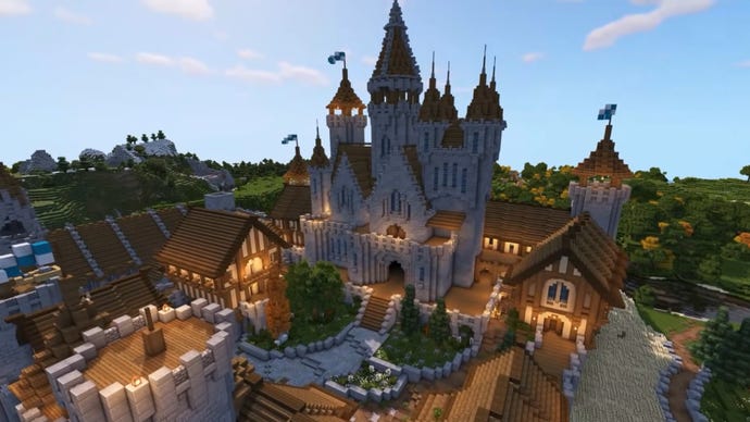 Medieval castle built in Minecraft