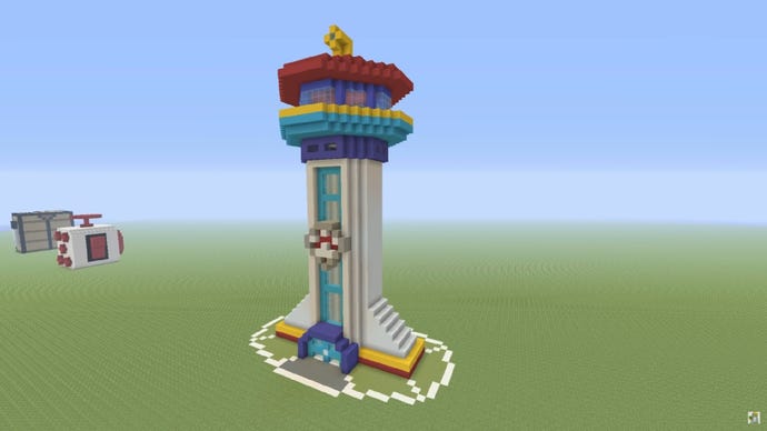 Paw Patrol Hovedkvarter Tower bygget i Minecraft