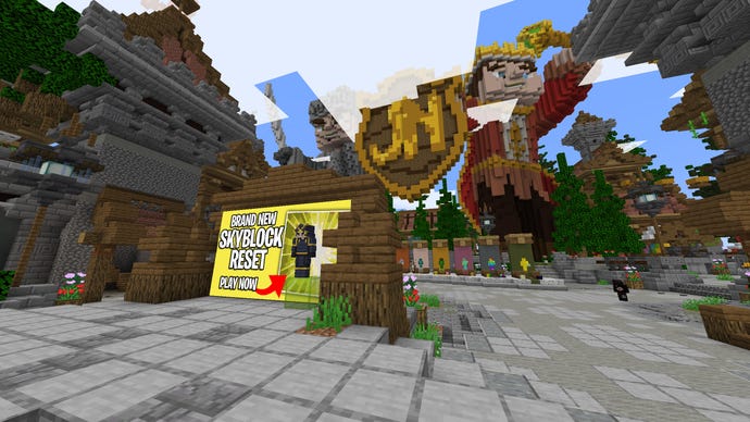 Uno screenshot di Minecraft della hall del server Jartex