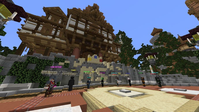 Uno screenshot di Minecraft della hall del server Minesuperior
