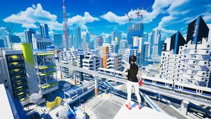 Faith from Mirror's Edge looking over a city in this recreated Unreal Engine 5 demo.