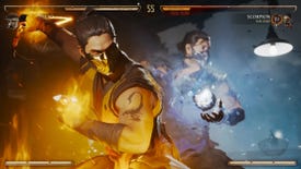 Scorpion and Sub-Zero ready an attack in Mortal Kombat 1