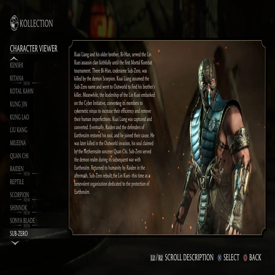 The Kombat Tether - Current Mortal Kombat X Roster. 29 Characters  (Including DLC) - Mock Select Screen: 1. Scorpion 2. Sub-Zero 3. Kotal Kahn  4. D'Vorah 5. Ferra/Torr 6. Cassie Cage 7.