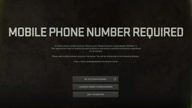 A black screen in Modern Warfare 2 with text asking the player to verify their mobile phone number on Steam.