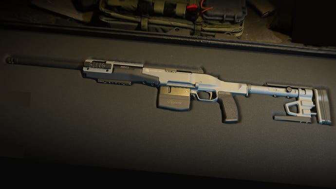現代戰爭2 Gunsmith屏幕中SA-B 50射手步槍的特寫。