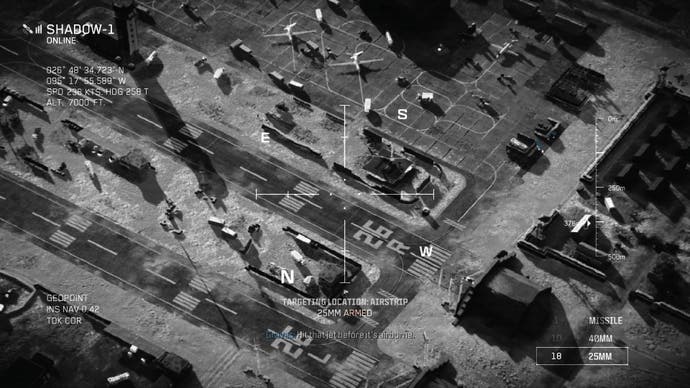 modern warfare 3 screenshot of a stealth bomber mission in black and white