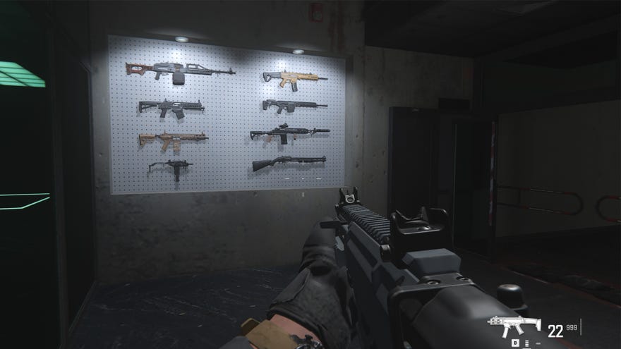 Screenshot of the Modern Warfare 3 training room