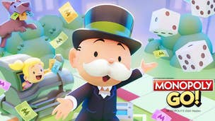 The Monopoly mascot, wearing his trademark top hat and sporting his iconic moustache, in artwork for the mobile game Monopoly Go.