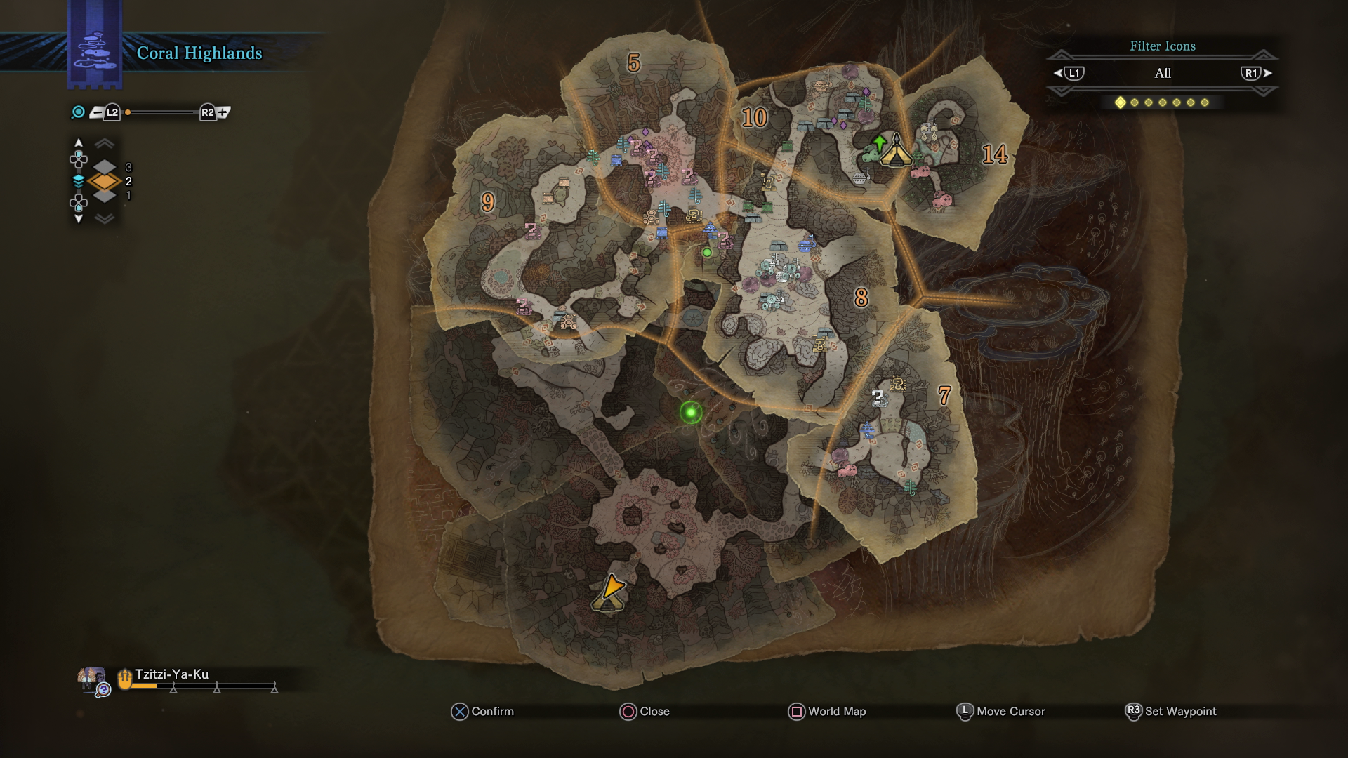 Monster Hunter World Coral Highlands - Map Overview, All Plants and 