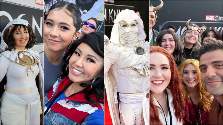 Cosplayers at the Moon Knight premiere in Hollywood, CA.