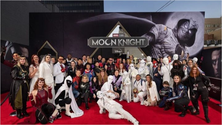 Cosplayers at the Moon Knight premiere in Hollywood, CA.