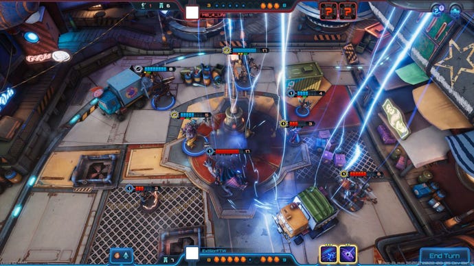 A player calls in Ion Storm in Moonbreaker.