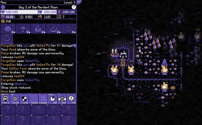 Battling in a Moonring screenshot.