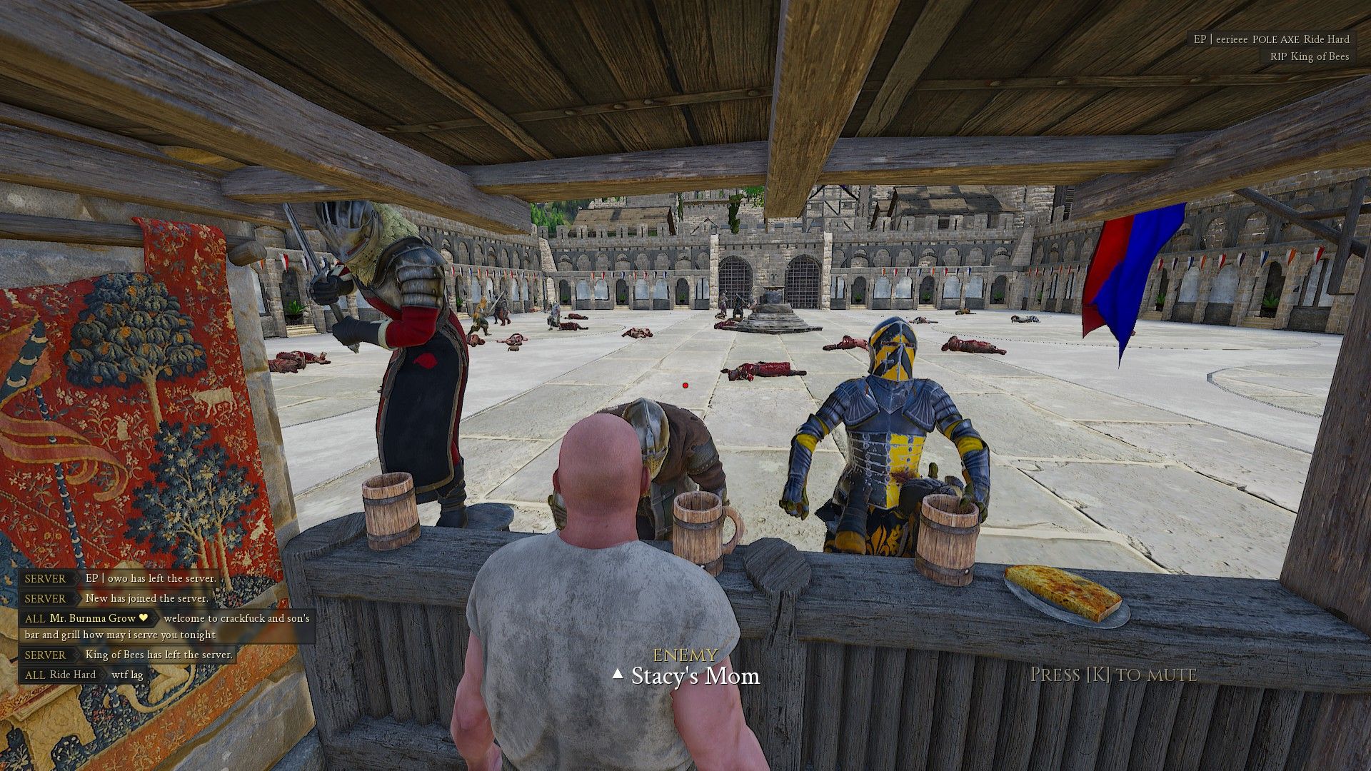 Image for Mordhau players are playing cricket with shields for balls and I love them