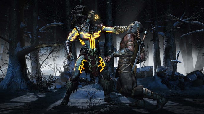 Un giocatore afferra un altro in Mortal Kombat X
