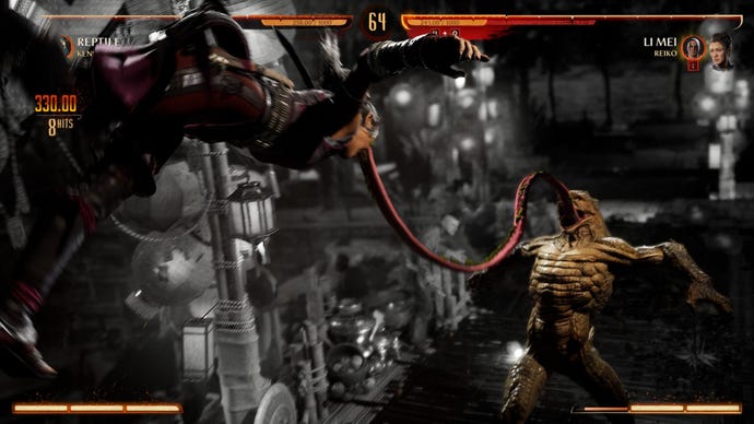 Reptile lashes an enemy in a fight in Mortal Kombat 1