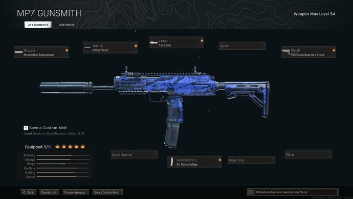 Mp7 cedhak mbangun ing warzone