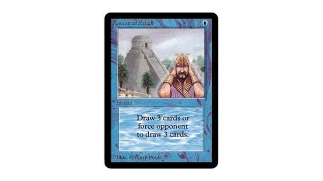 MtG Expensive and Rare card Ancestral Recall
