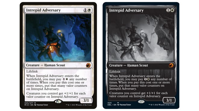 An image of the Magic: The Gathering Midnight Hunt and Innistrad double feature cards
