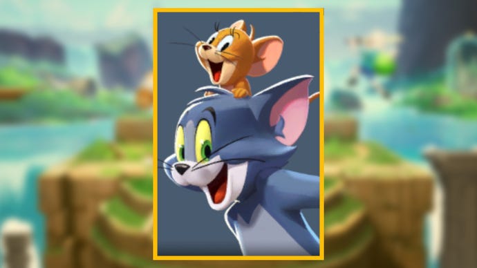 The character portrait of Tom and Jerry, a playable character in MultiVersus, against a blurred background.