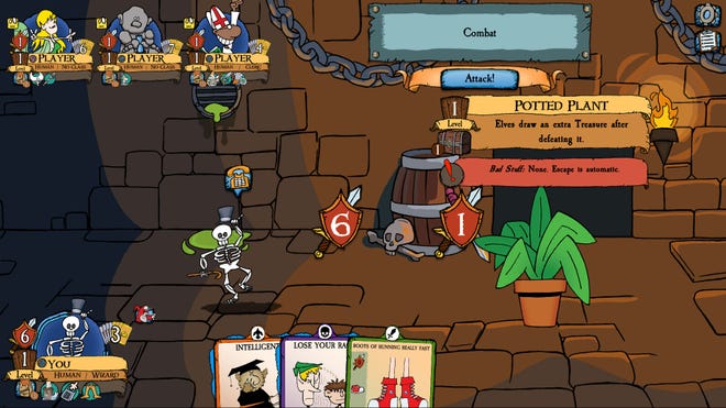 A screenshot from the PC version of Munchkin Digital