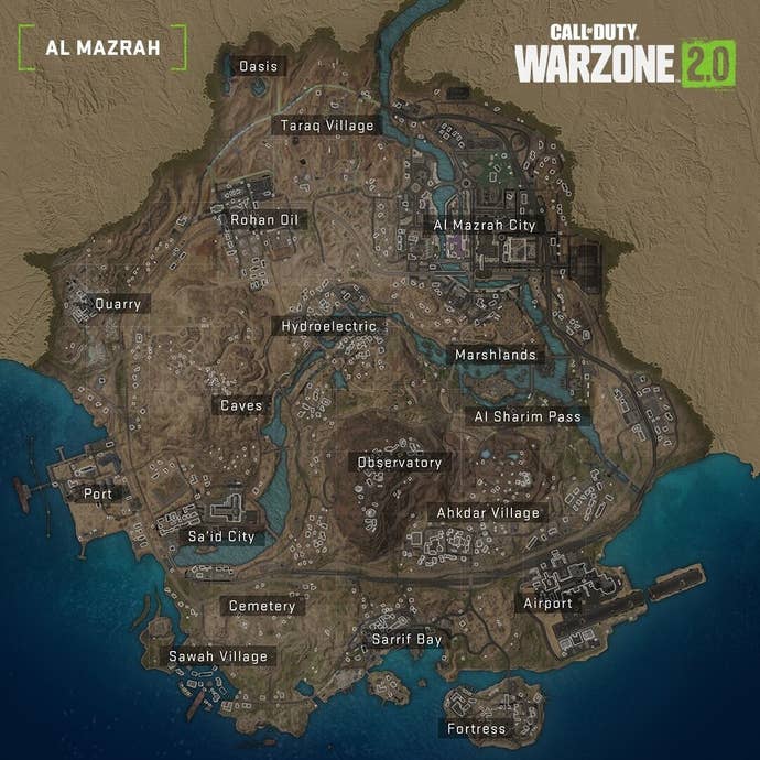Al Mazrah map in warzone 2.0 season 1