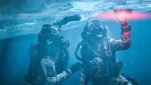 Two underwater soldiers lay a charge in Call of Duty: Modern Warfare 3
