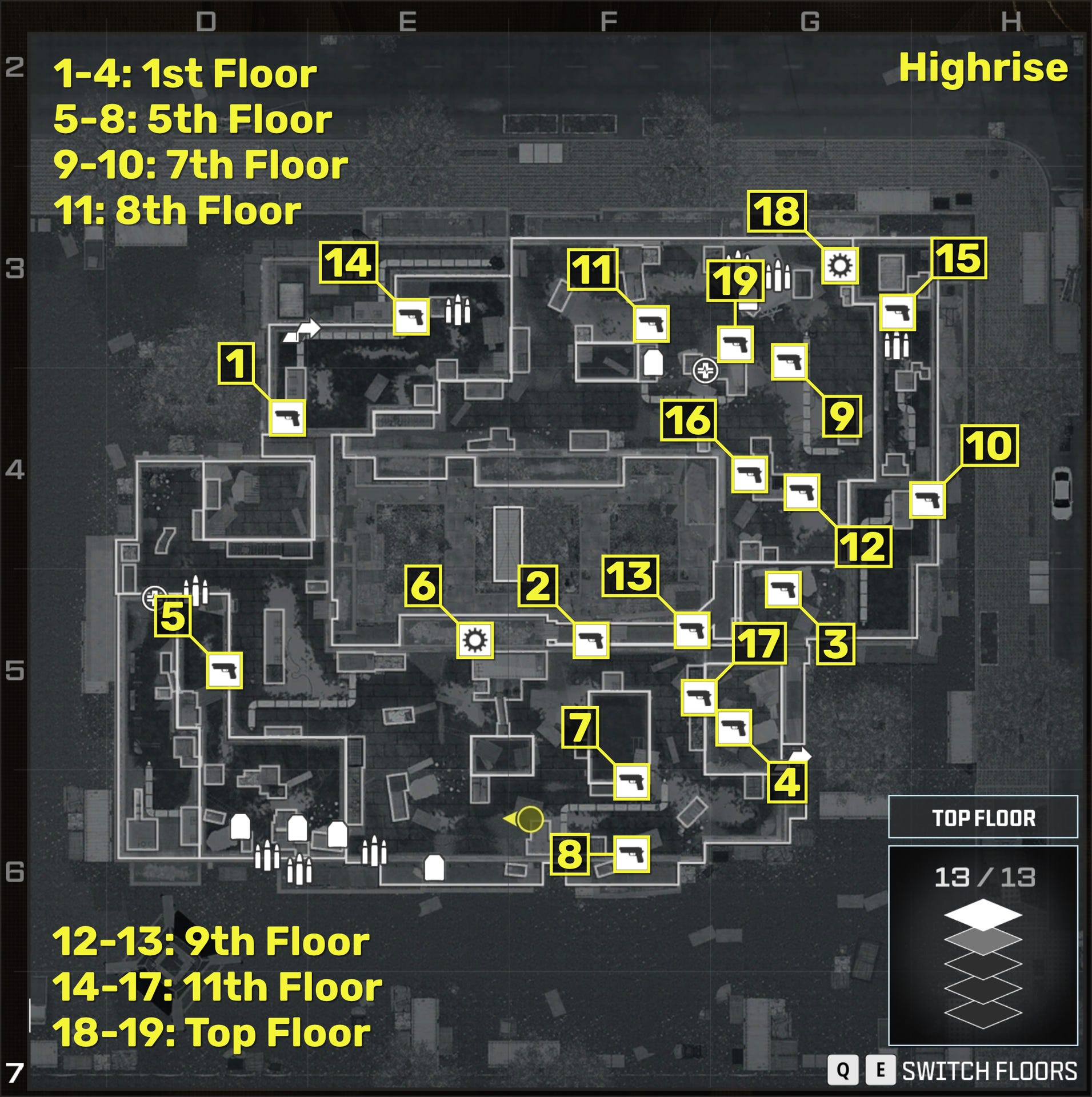 Hi Rise Spy Modern Warfare 3 Highrise weapons and item locations | Rock Paper Shotgun