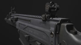 A close-up of the MTZ-556 Assault Rifle in Modern Warfare 3.