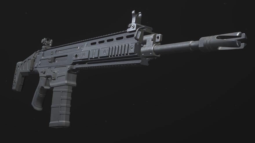 A close-up of the MTZ-762 Battle Rifle in Modern Warfare 3.