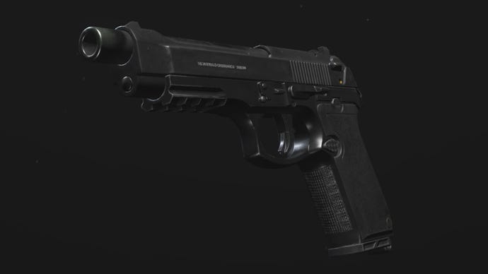 A close-up of the Renetti Pistol in Modern Warfare 3.