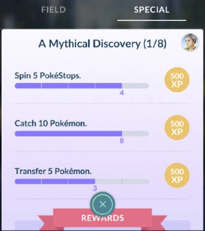 Mew Quests and Rewards : r/TheSilphRoad