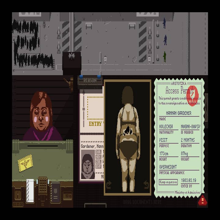 Screenshot from the game Papers, Please.