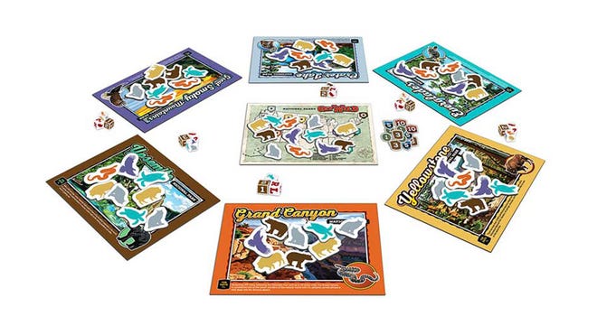 National Parks: Get Wild board game layout