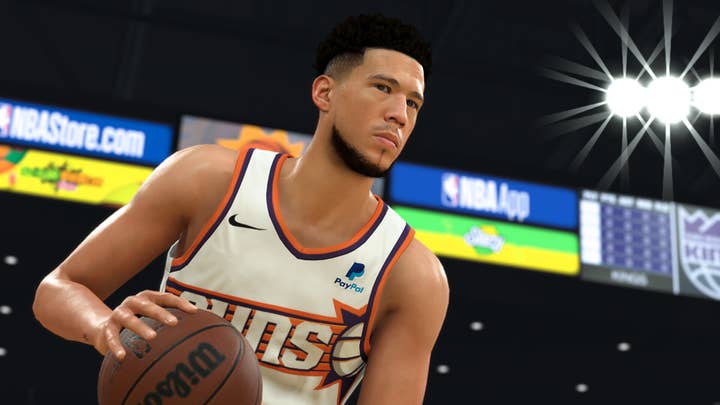 NBA 2K24 screenshot showing the Phoenix Suns' Devin Booker