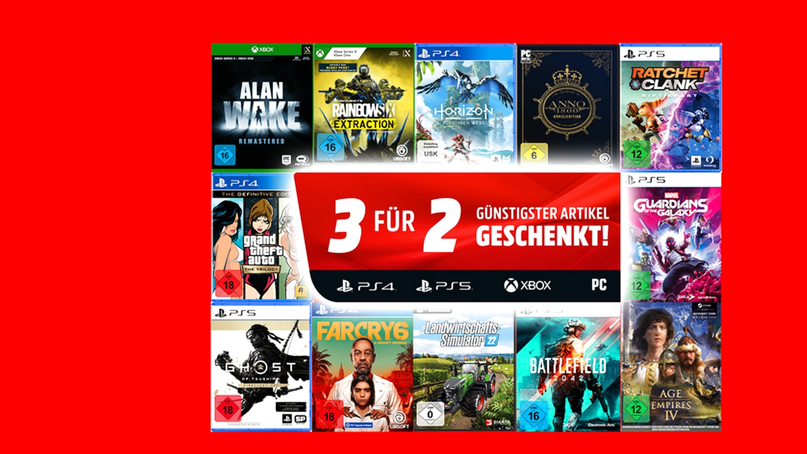 3für2Aktion bei Media Markt Nur noch bis 8. März drei Spiele kaufen und eins geschenkt
