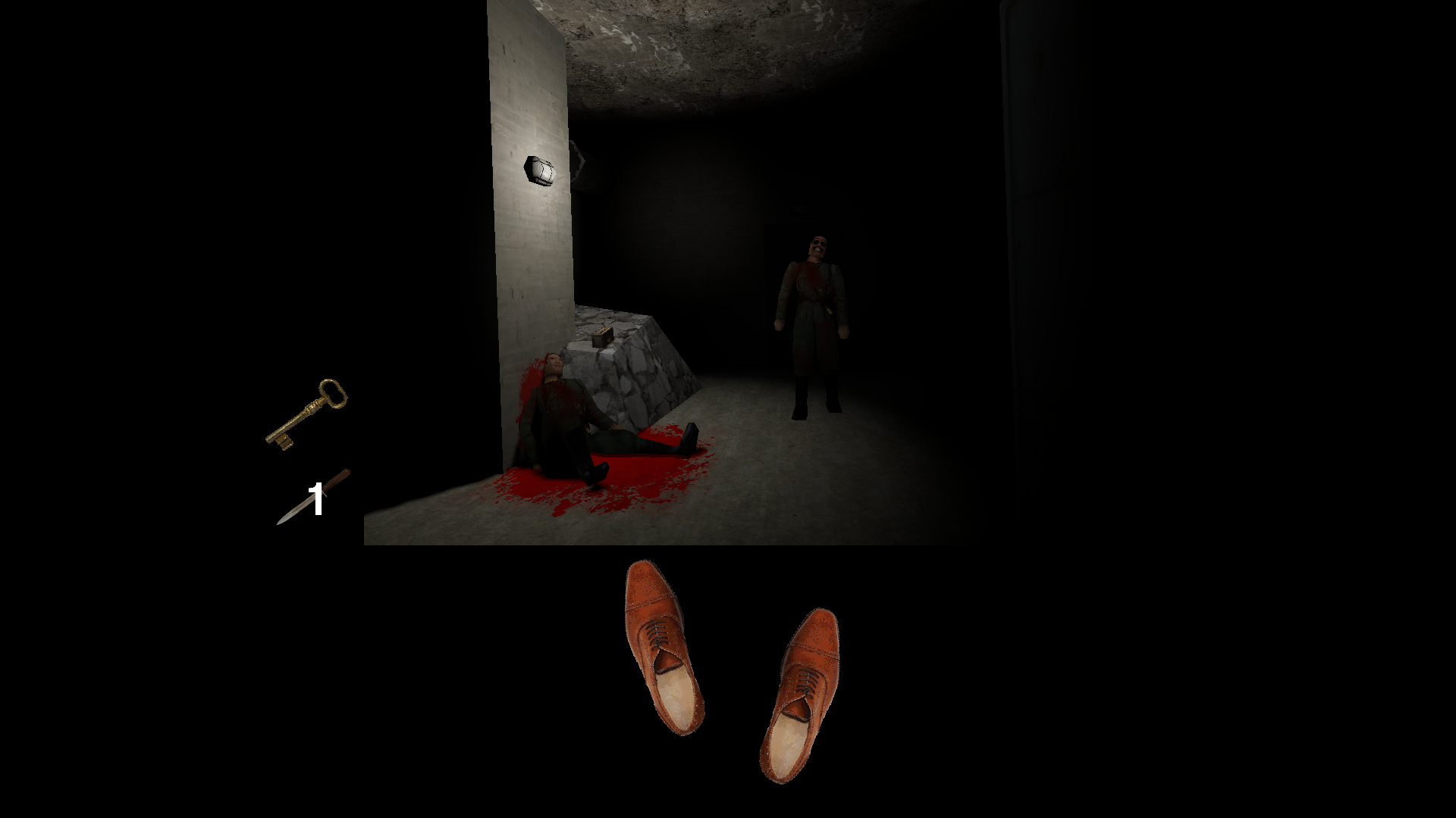 Click on pictures of your shoes to walk in this free experimental horror FPS